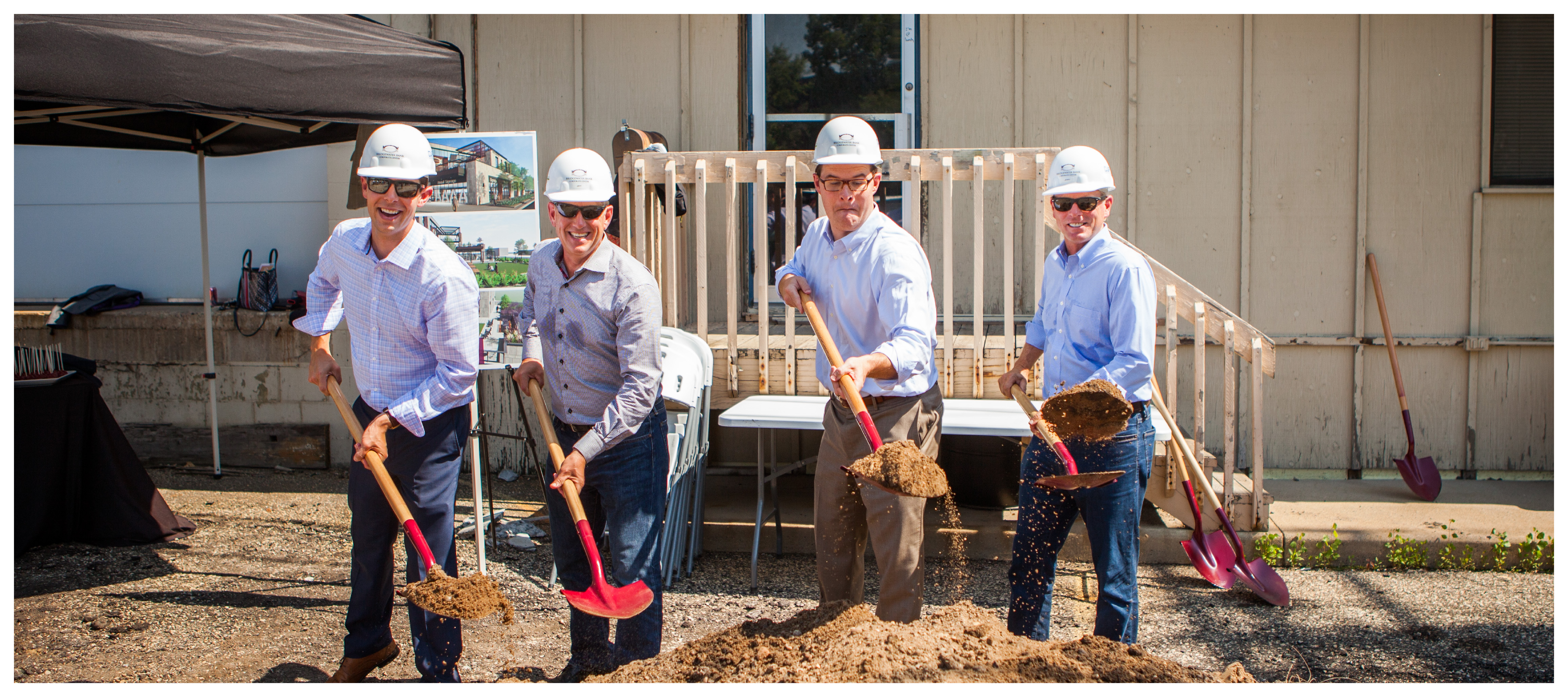 Photo of Leadership members at World Standard Finance Bank Corporate Center groundbreaking.